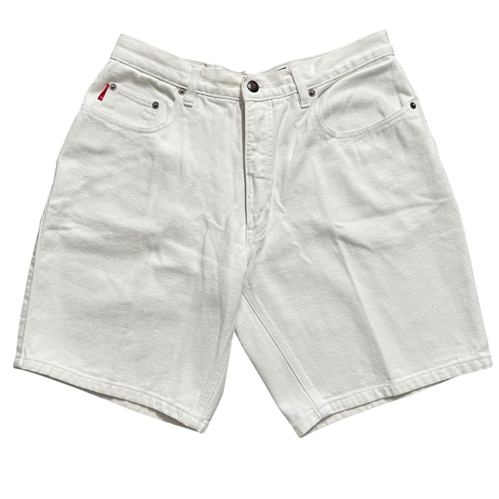 Vintage Bugle Boy‎ Jeans Shorts White Denim Mens Size 34W Casual 90s